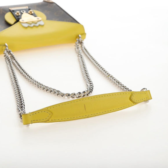 LOUIS VUITTON Monogram Chain Pochette Mask PM Bag Yellow M50127 LV Auth 209469V