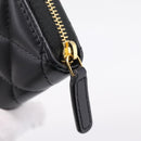 CHANEL Matelasse Card Case Lamb Skin Black Gold CC Auth 209470SAM-8
