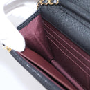CHANEL Matelasse ChainShoulder Wallet Caviar Skin Black Gold CC Auth 209471SAM-20