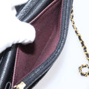 CHANEL Matelasse ChainShoulder Wallet Caviar Skin Black Gold CC Auth 209471SAM-21