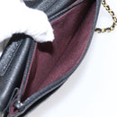 CHANEL Matelasse ChainShoulder Wallet Caviar Skin Black Gold CC Auth 209471SAM-23