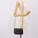 CHANEL Matelasse ChainShoulder Wallet Caviar Skin Black Gold CC Auth 209471SAM-29