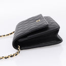 CHANEL Matelasse ChainShoulder Wallet Caviar Skin Black Gold CC Auth 209471SAM-4