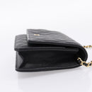 CHANEL Matelasse ChainShoulder Wallet Caviar Skin Black Gold CC Auth 209471SAM-5