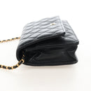 CHANEL Matelasse Chain Shoulder Wallet Caviar Skin Black Gold CC Auth 209472SAM-4