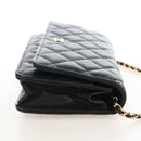 CHANEL Matelasse Chain Shoulder Wallet Caviar Skin Black Gold CC Auth 209472SAM-5