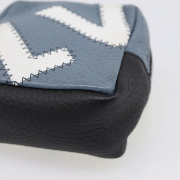 LOUIS VUITTON Square Pouch Color Blocks Charm Leather Gray M00739 Auth 209473M