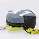 LOUIS VUITTON Square Pouch Color Blocks Charm Leather Gray M00739 Auth 209473M-4
