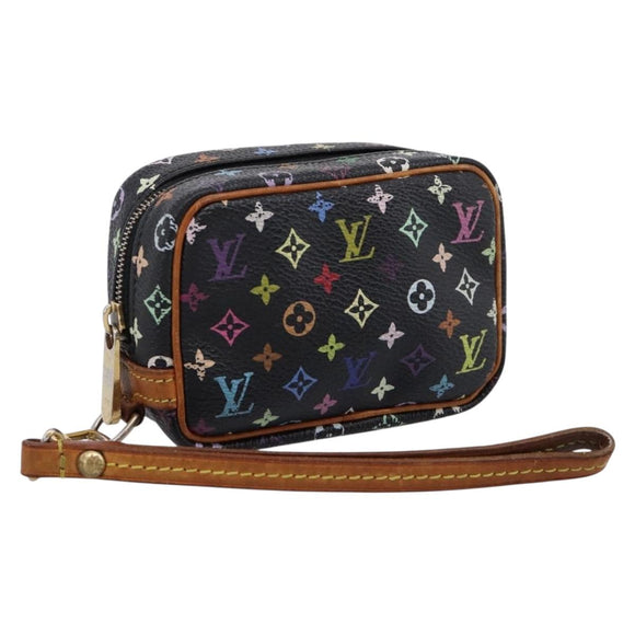 LOUIS VUITTON Monogram Multicolor Trousse Wapity Pouch Black M58034 Auth 209474