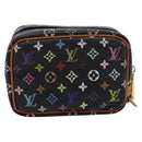 LOUIS VUITTON Monogram Multicolor Trousse Wapity Pouch Black M58034 Auth 209474-3