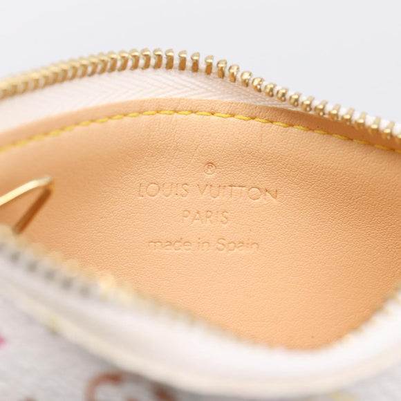 LOUIS VUITTON Monogram Multicolor Pochette Cles Purse White M92655 Auth 209476M