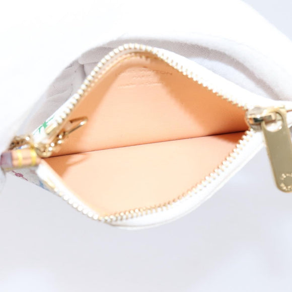 LOUIS VUITTON Monogram Multicolor Pochette Cles Purse White M92655 Auth 209476M