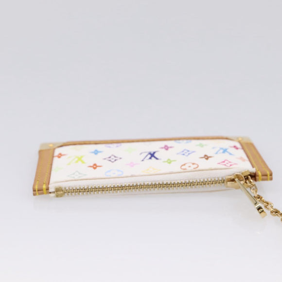 LOUIS VUITTON Monogram Multicolor Pochette Cles Purse White M92655 Auth 209476M