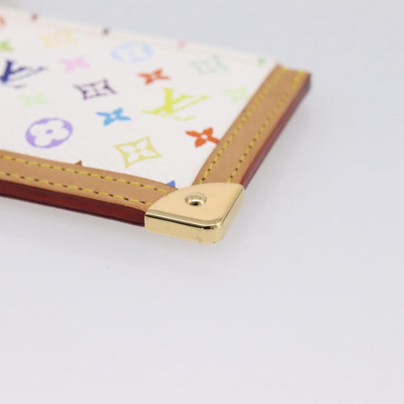 LOUIS VUITTON Monogram Multicolor Pochette Cles Purse White M92655 Auth 209476M