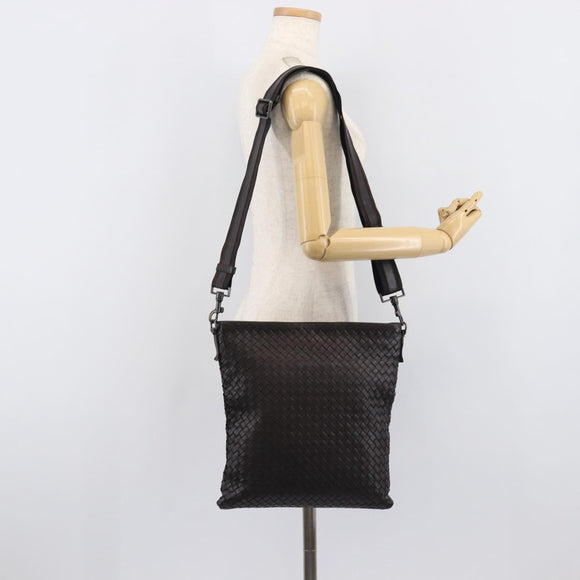 Bottega Veneta INTRECCIATO Shoulder Bag Leather Brown Auth 209481V