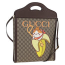 GUCCI GG Supreme BNF Collaboration Bag PVC 2way Beige Gold 703793 Auth 209482SAM-1