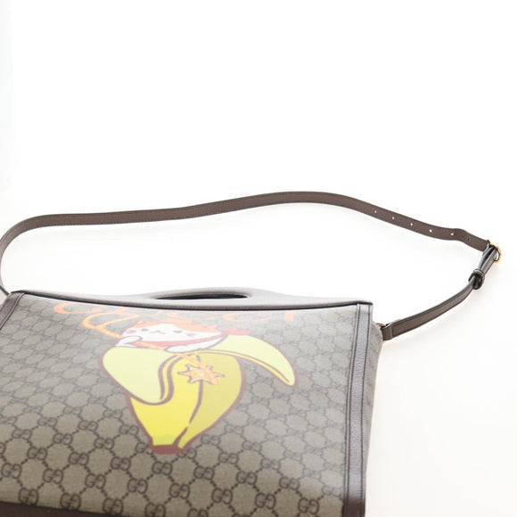 GUCCI GG Supreme BNF Collaboration Bag PVC 2way Beige Gold 703793 Auth 209482SAM