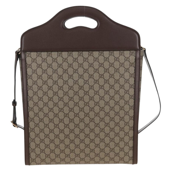 GUCCI GG Supreme BNF Collaboration Bag PVC 2way Beige Gold 703793 Auth 209482SAM