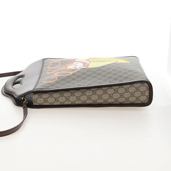 GUCCI GG Supreme BNF Collaboration Bag PVC 2way Beige Gold 703793 Auth 209482SAM