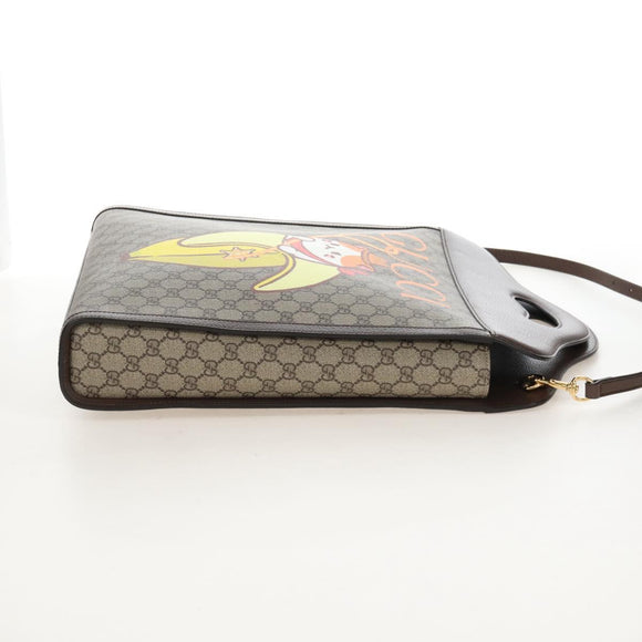 GUCCI GG Supreme BNF Collaboration Bag PVC 2way Beige Gold 703793 Auth 209482SAM