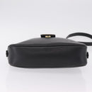 Saint Laurent Shoulder Bag Leather Black Gold Auth 209483A-12