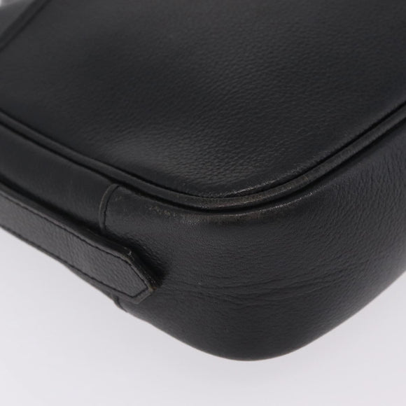 Saint Laurent Shoulder Bag Leather Black Gold Auth 209483A