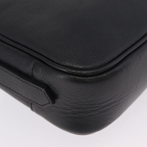 Saint Laurent Shoulder Bag Leather Black Gold Auth 209483A