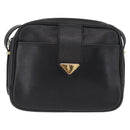 Saint Laurent Shoulder Bag Leather Black Gold Auth 209483A-13