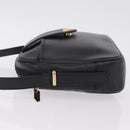 Saint Laurent Shoulder Bag Leather Black Gold Auth 209483A-6