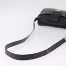 Saint Laurent Shoulder Bag Leather Black Gold Auth 209483A-8