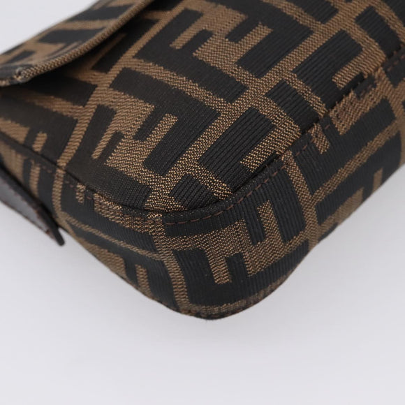 FENDI Zucca Canvas Mamma Baguette Shoulder Bag Brown Black 26424 Auth 209484V