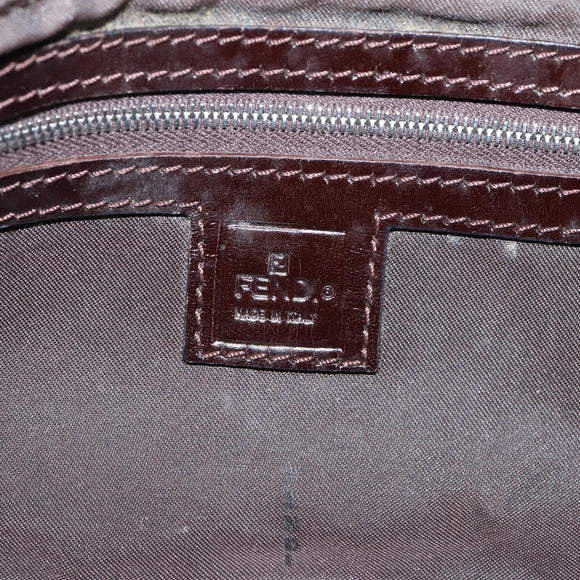 FENDI Zucca Canvas Mamma Baguette Shoulder Bag Brown Black 26424 Auth 209484V