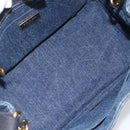 PRADA Canapa Hand Bag Denim 2way Blue Gold Auth 209488V-9