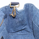 PRADA Canapa Hand Bag Denim 2way Blue Gold Auth 209488V-23