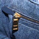 PRADA Canapa Hand Bag Denim 2way Blue Gold Auth 209488V-22