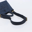 PRADA Canapa Hand Bag Denim 2way Blue Gold Auth 209488V-8