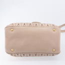 Miu Miu Matelasse Hand Bag Leather 2way Pink Silver Auth 209494-14
