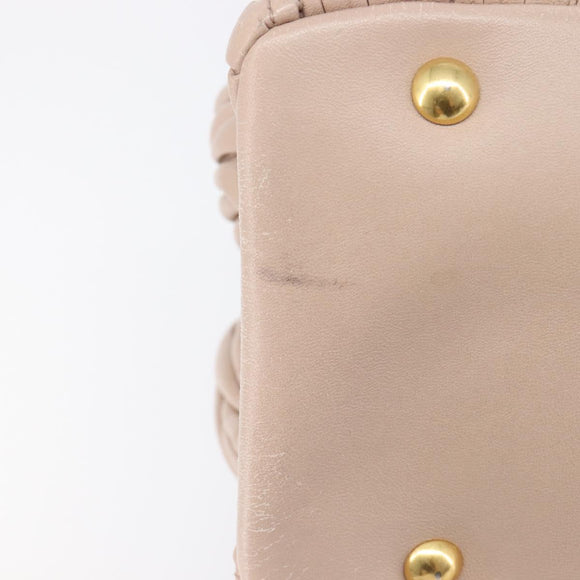 Miu Miu Matelasse Hand Bag Leather 2way Pink Silver Auth 209494