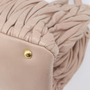 Miu Miu Matelasse Hand Bag Leather 2way Pink Silver Auth 209494-16