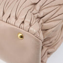 Miu Miu Matelasse Hand Bag Leather 2way Pink Silver Auth 209494-18