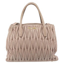 Miu Miu Matelasse Hand Bag Leather 2way Pink Silver Auth 209494-2