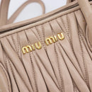 Miu Miu Matelasse Hand Bag Leather 2way Pink Silver Auth 209494-20