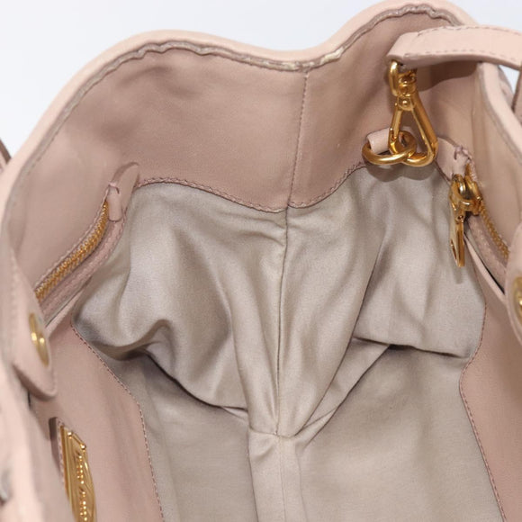 Miu Miu Matelasse Hand Bag Leather 2way Pink Silver Auth 209494