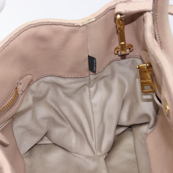 Miu Miu Matelasse Hand Bag Leather 2way Pink Silver Auth 209494