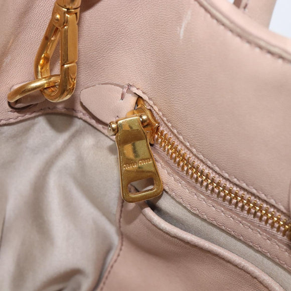 Miu Miu Matelasse Hand Bag Leather 2way Pink Silver Auth 209494