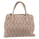 Miu Miu Matelasse Hand Bag Leather 2way Pink Silver Auth 209494-3