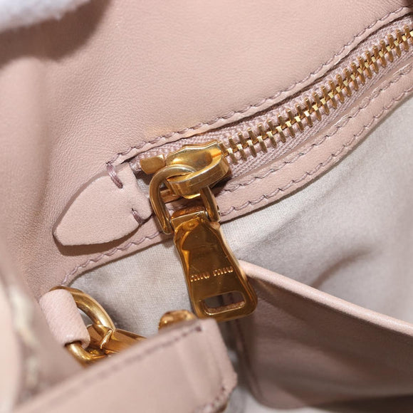 Miu Miu Matelasse Hand Bag Leather 2way Pink Silver Auth 209494