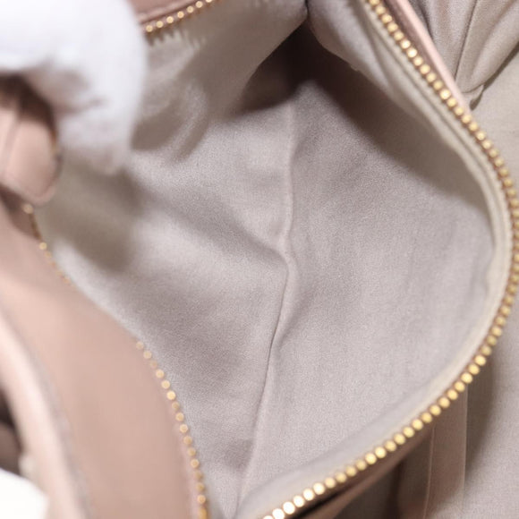 Miu Miu Matelasse Hand Bag Leather 2way Pink Silver Auth 209494