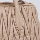 Miu Miu Matelasse Hand Bag Leather 2way Pink Silver Auth 209494-4