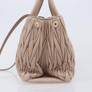 Miu Miu Matelasse Hand Bag Leather 2way Pink Silver Auth 209494-5